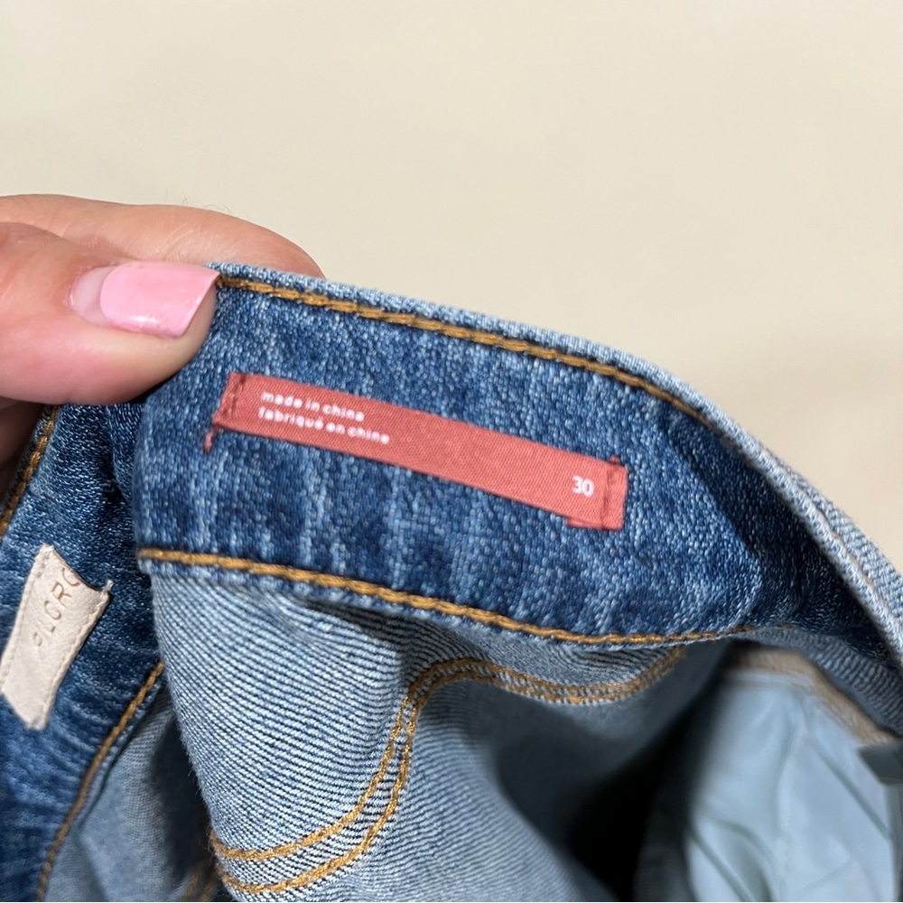 Pilcro Anthropologie brand wide-leg distressed denim  jeans blue size 30 EUC - Picture 7 of 9